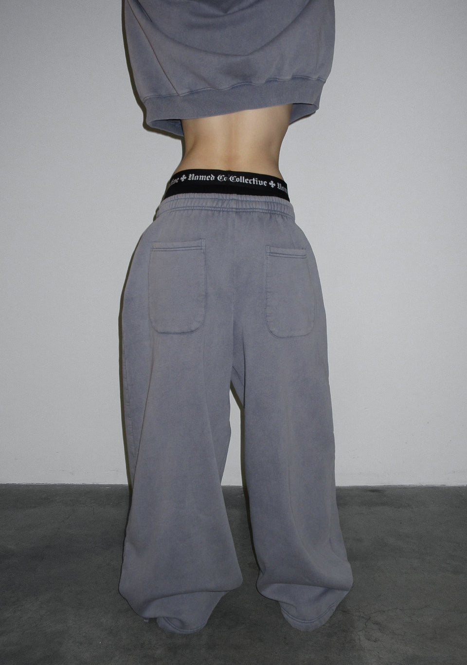 OLD ENGLISH OVERSIZED SWEATPANTS WASHED VINTAGE GREY