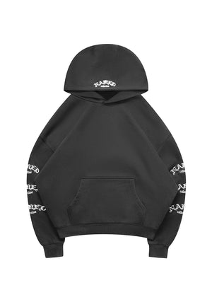 OLD ENGLISH PULLOVER HOODIE WASHED CHARCOAL