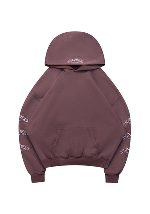 OLD ENGLISH PULLOVER HOODIE WASHED MAUVE