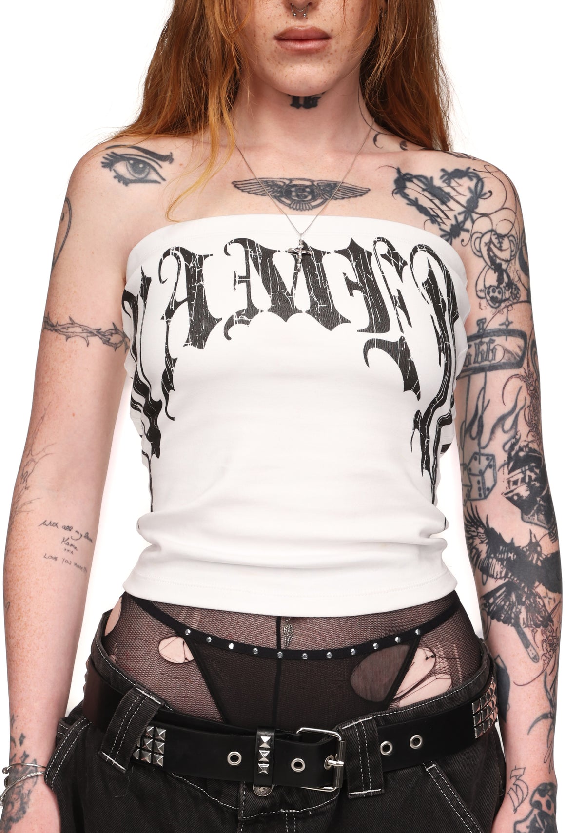 OLD ENGLISH TUBE TOP WHITE