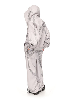 OMEN RHINESTONE OVERSIZED SWEATPANTS SMOKE GREY