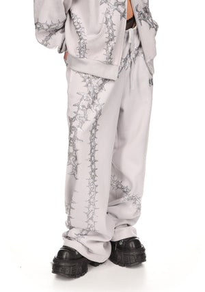 OMEN RHINESTONE OVERSIZED SWEATPANTS SMOKE GREY