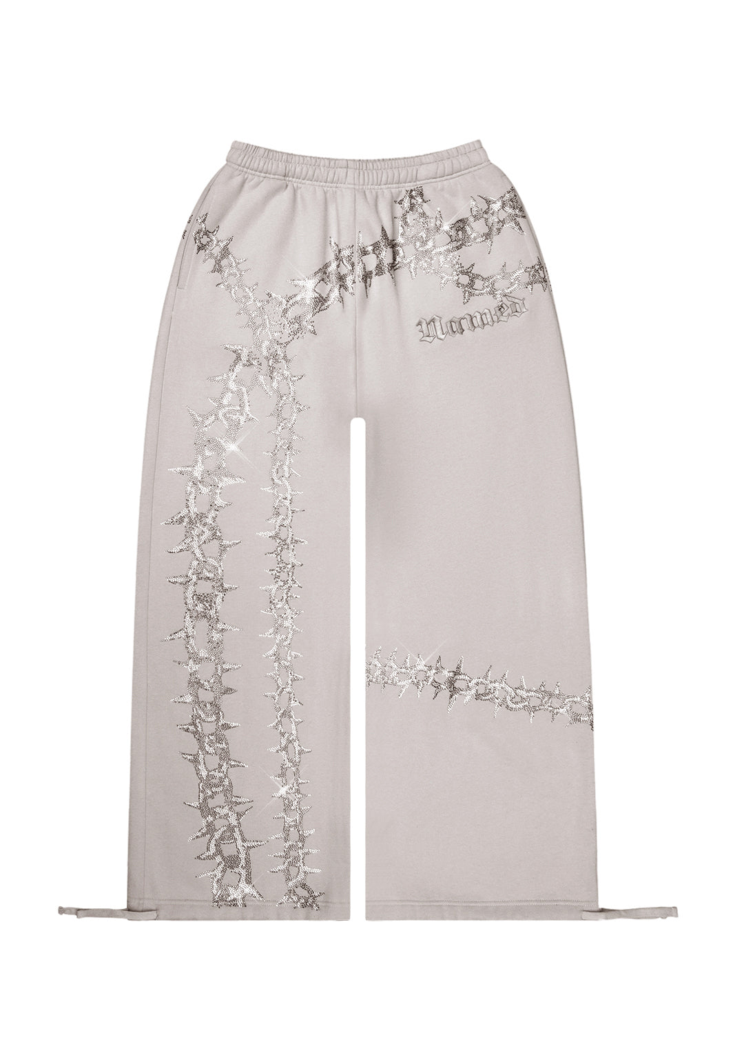 OMEN RHINESTONE OVERSIZED SWEATPANTS SMOKE GREY
