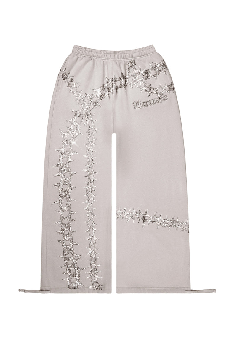 OMEN RHINESTONE OVERSIZED SWEATPANTS SMOKE GREY