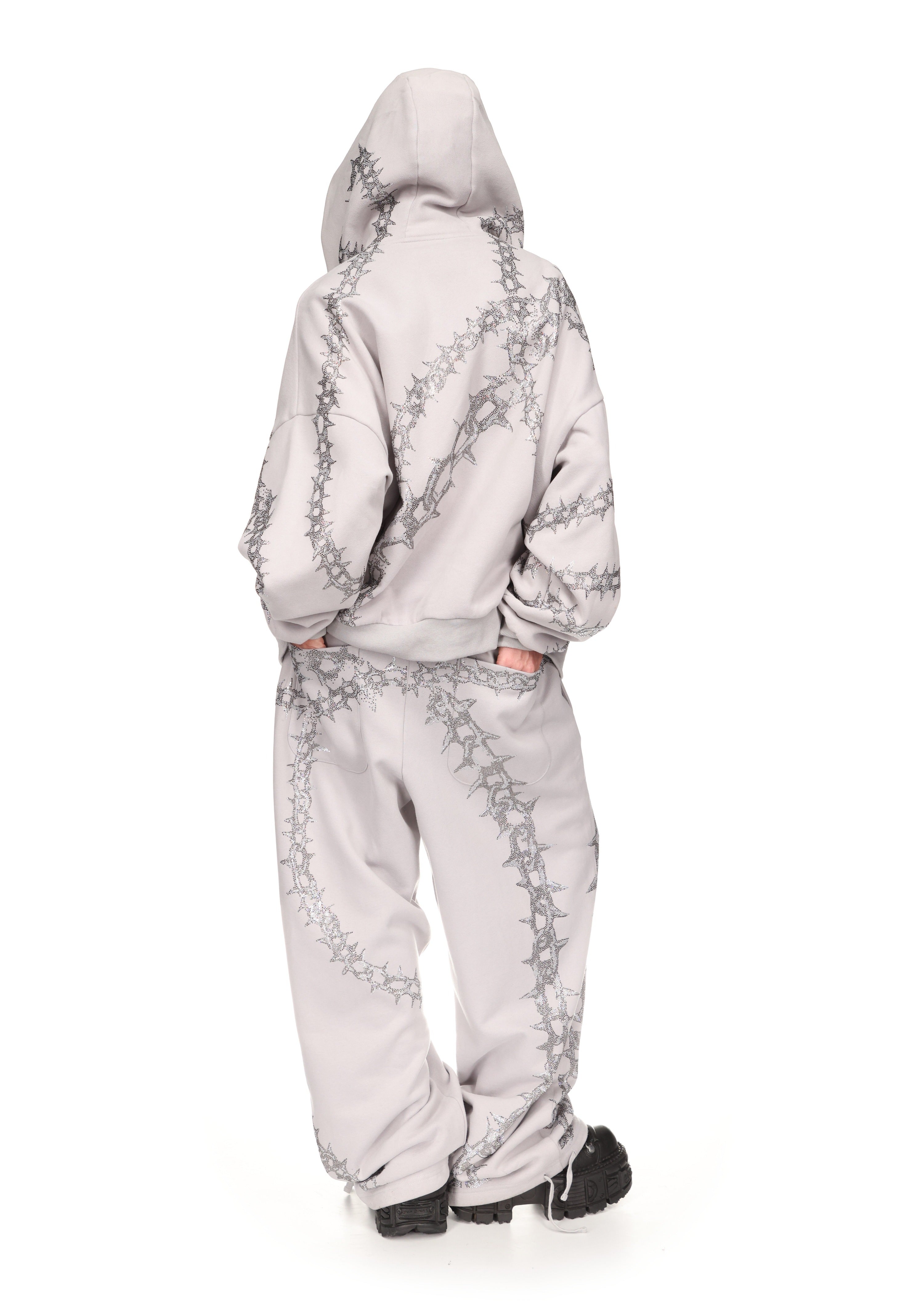 Omen Rhinestone Zip Hoodie Smoke Grey – NAMED COLLECTIVE®