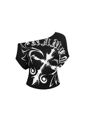 OUTLAW OFF THE SHOULDER TOP BLACK