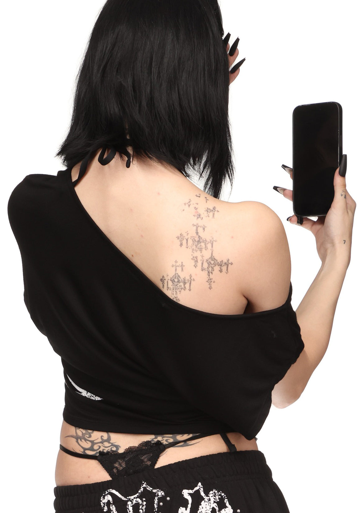 OUTLAW OFF THE SHOULDER TOP BLACK
