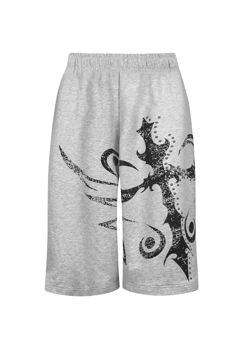 OUTLAW OVERSIZED SWEATSHORTS GREY MARL
