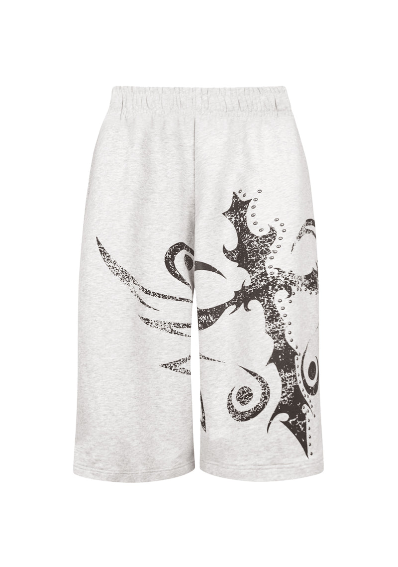 OUTLAW OVERSIZED SWEATSHORTS GREY MARL