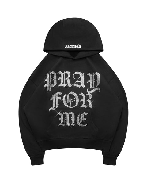 Pray For Me Rhinestone Pullover Hoodie Black – NAMED COLLECTIVE®