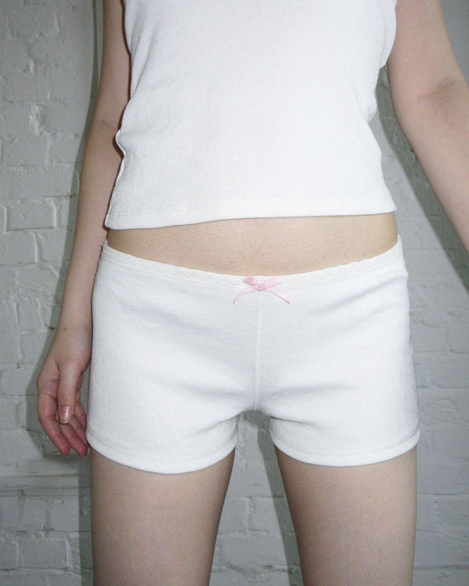 PREY RIBBON HOTPANT SHORTS WHITE