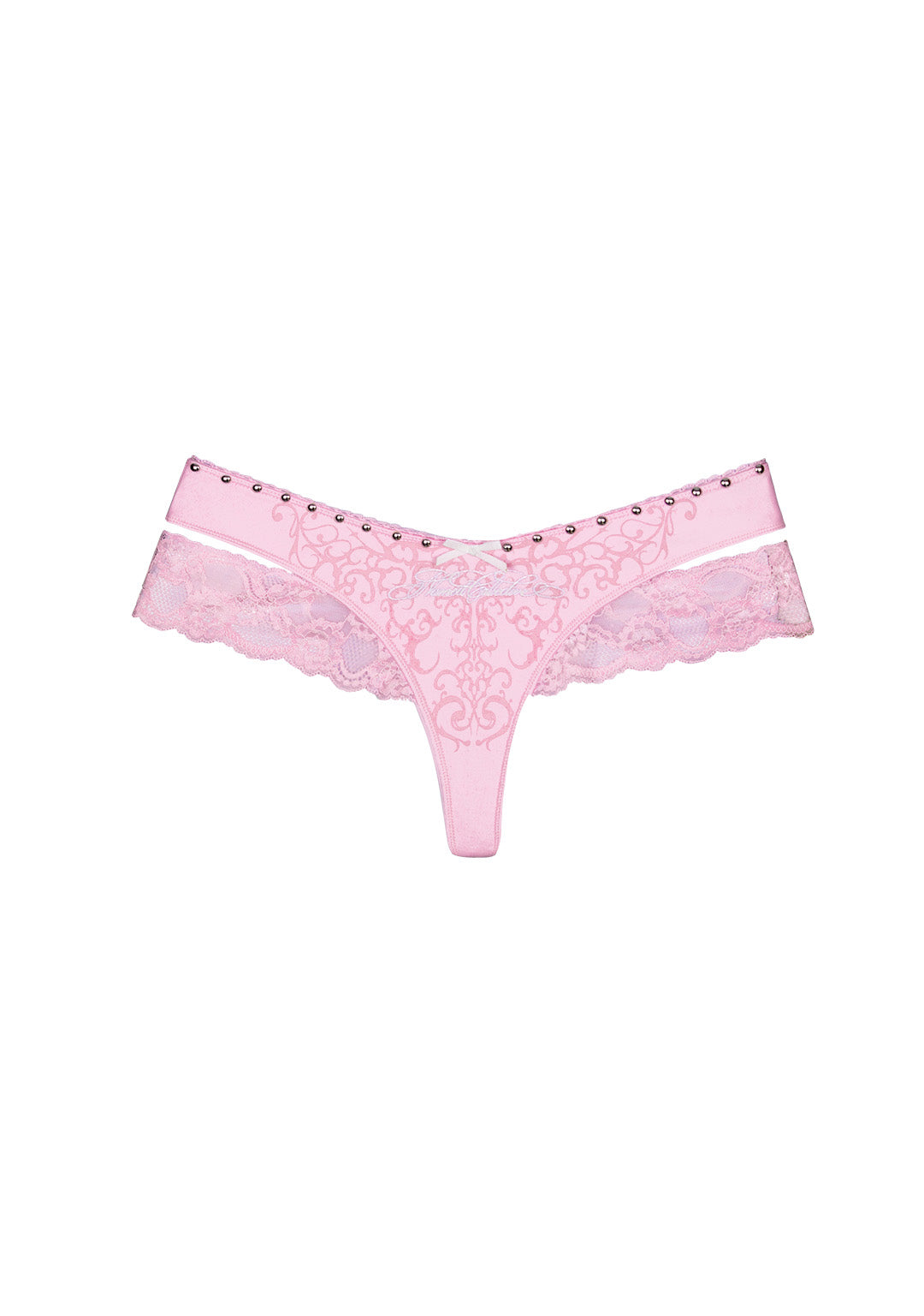 REBEL DOUBLE LAYER LACE THONG BABY PINK