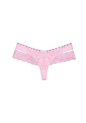 REBEL DOUBLE LAYER LACE THONG BABY PINK