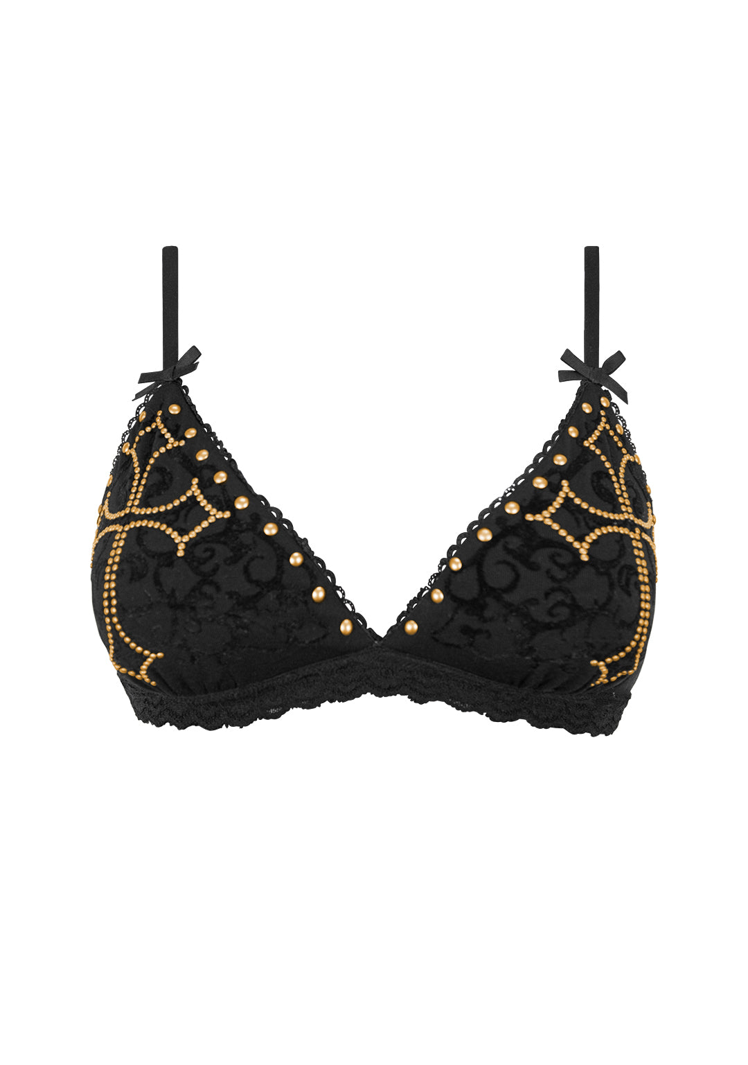 REBEL STUDDED BRALETTE BLACK