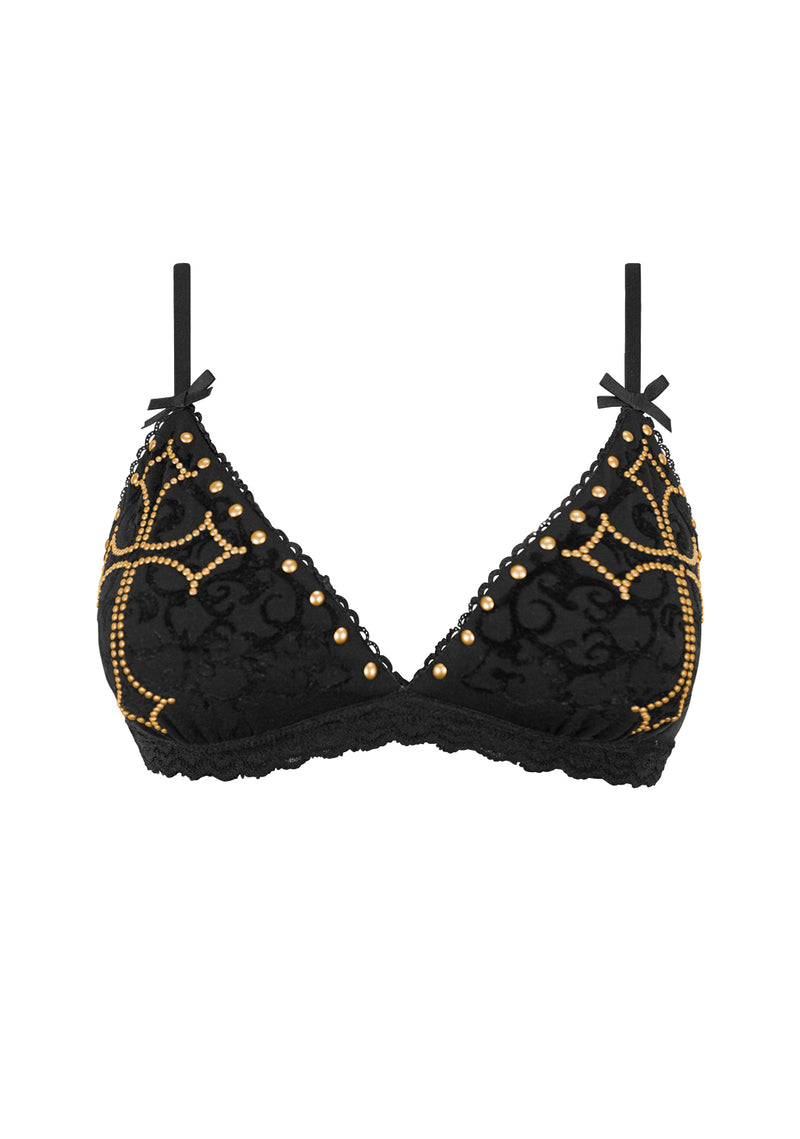 REBEL STUDDED BRALETTE BLACK