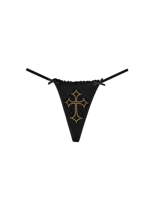 REBEL STUDDED G-STRING BLACK