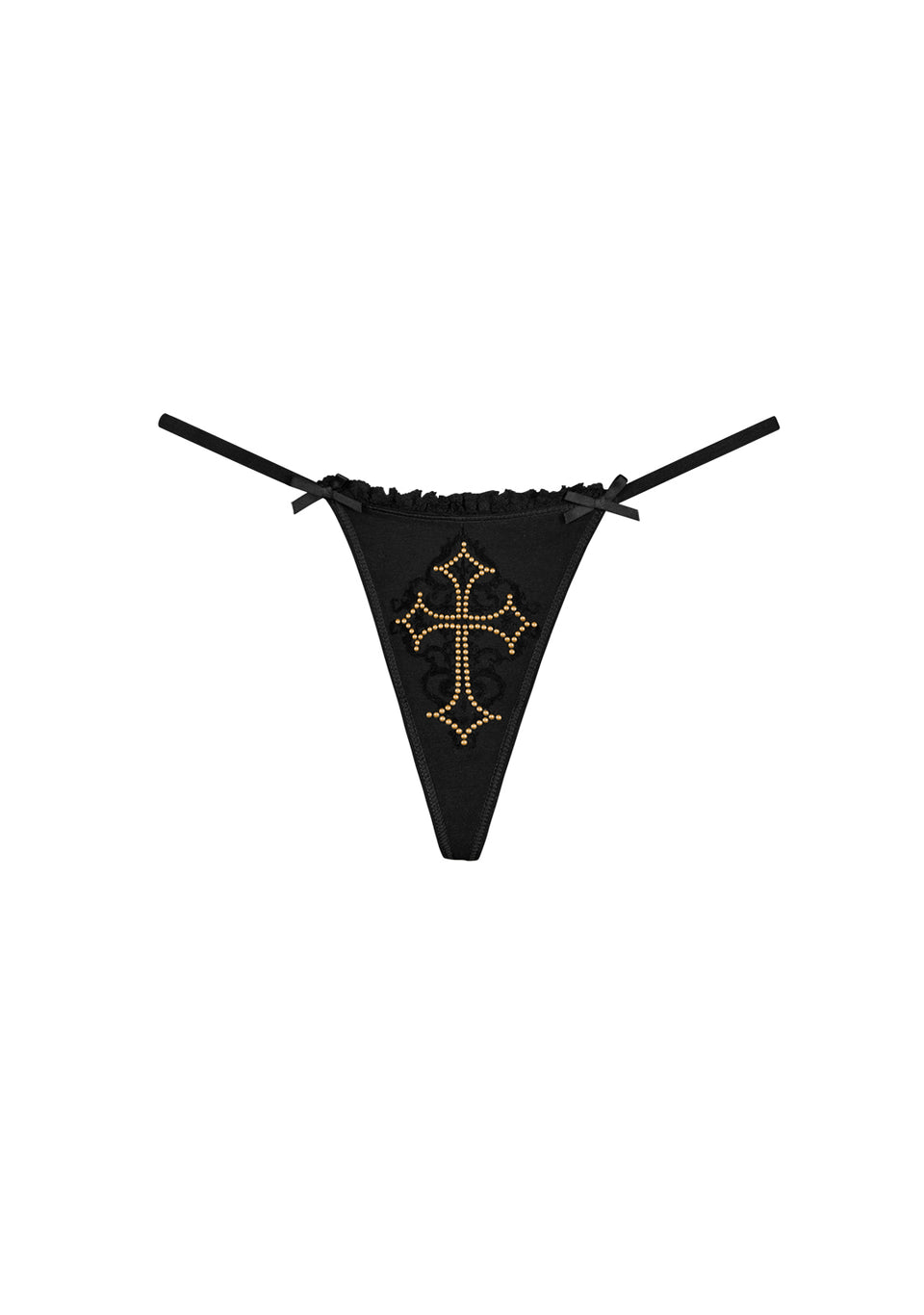 REBEL STUDDED G-STRING BLACK