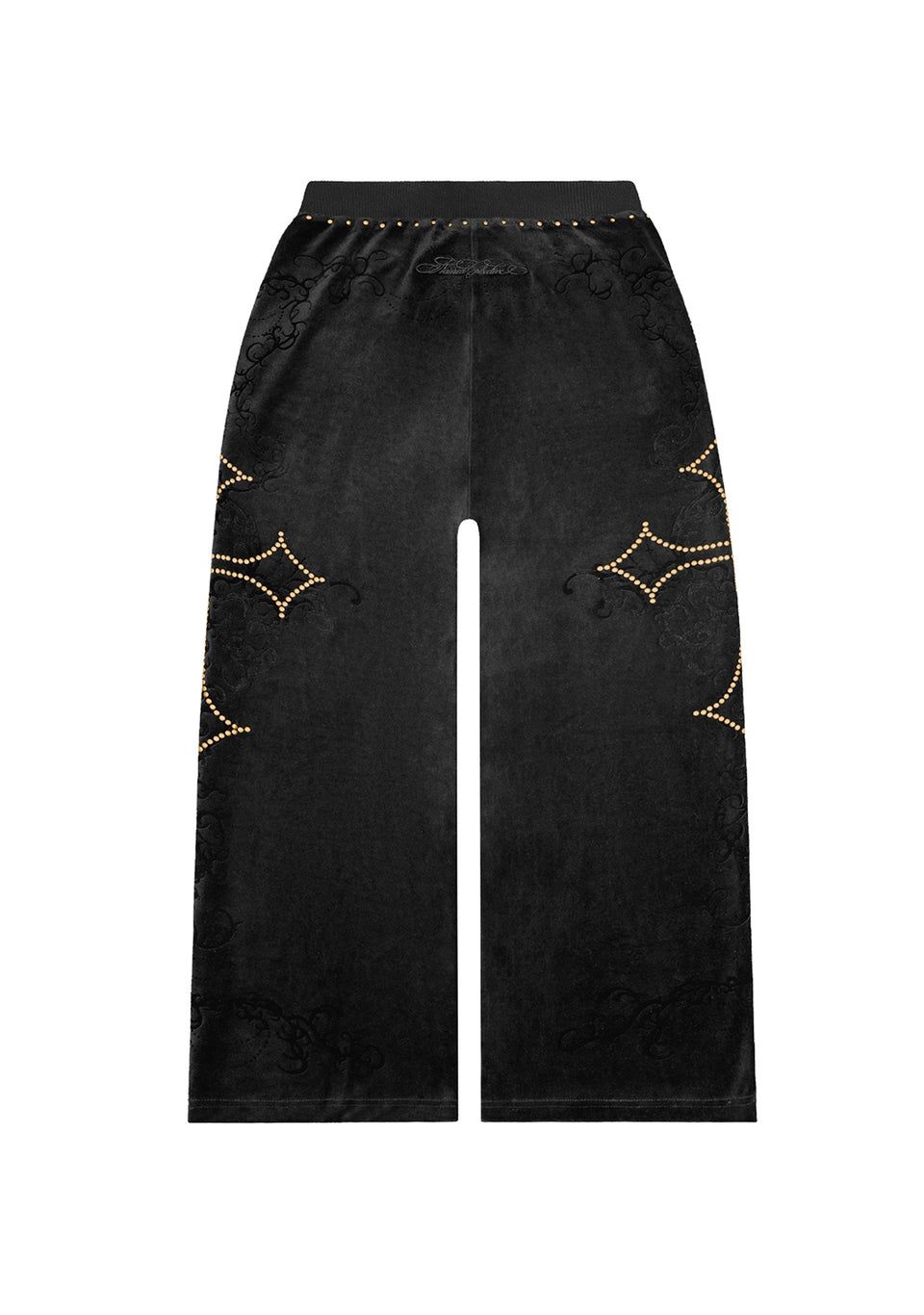 REBEL STUDDED VELOUR SWEATPANTS BLACK
