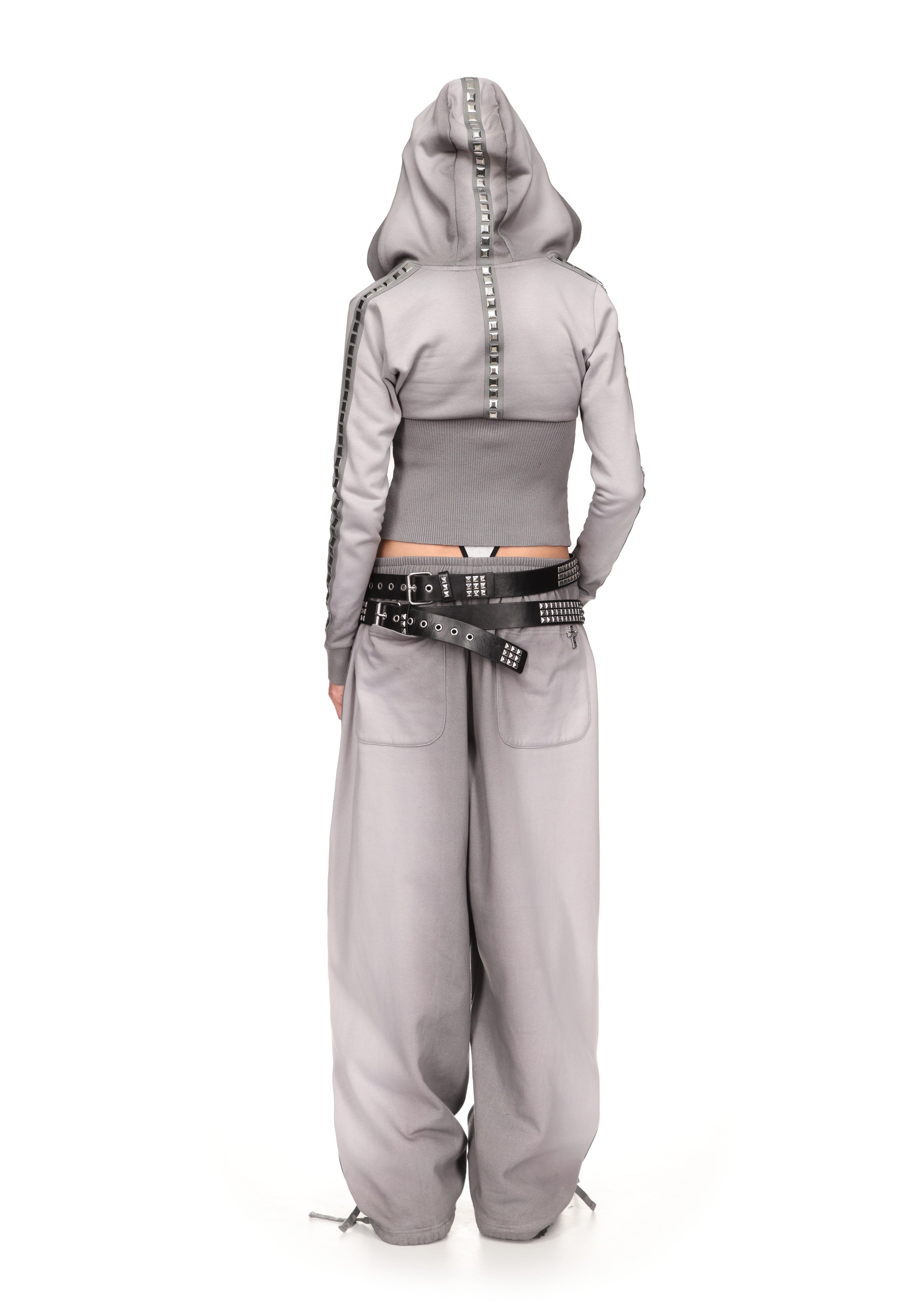 Rumour Studded Fitted Zip Hoodie Gradient Grey – NAMED COLLECTIVE®