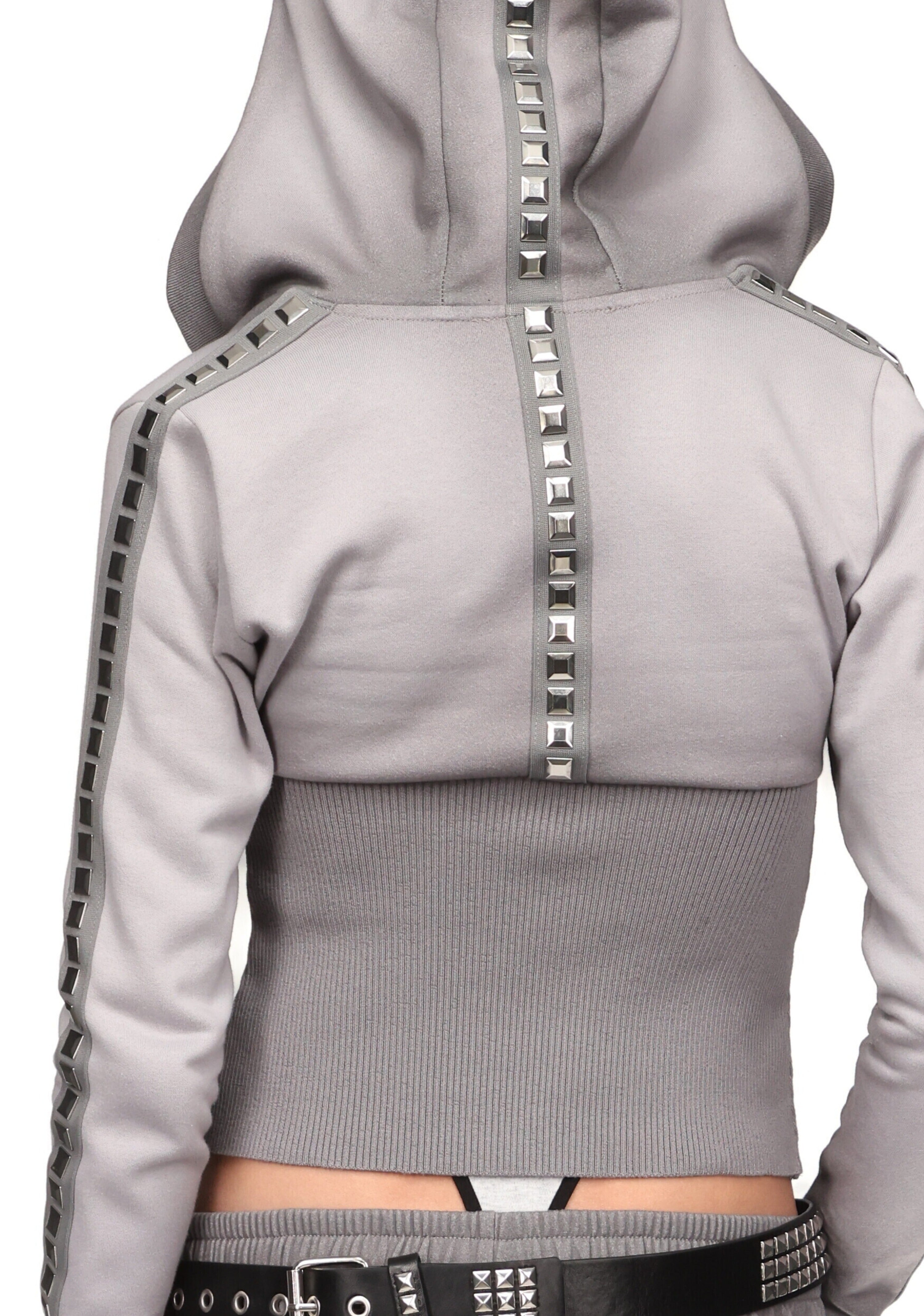 Rumour Studded Fitted Zip Hoodie Gradient Grey – NAMED COLLECTIVE®