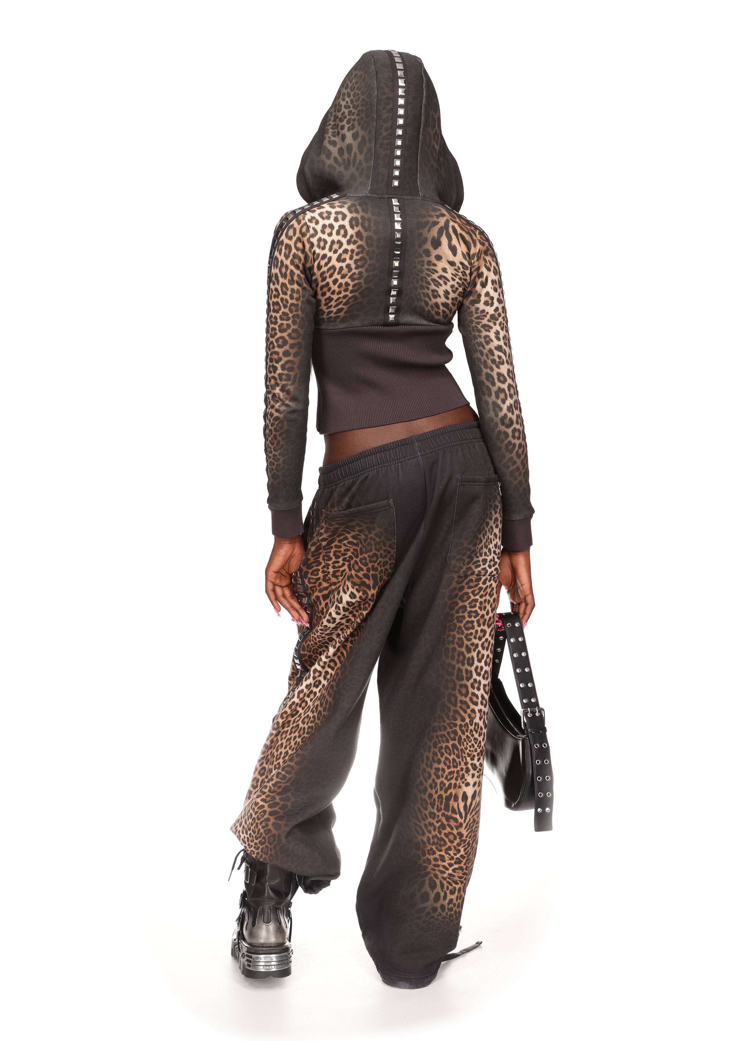 Rumour Studded Fitted Zip Hoodie Leopard – NAMED COLLECTIVE®