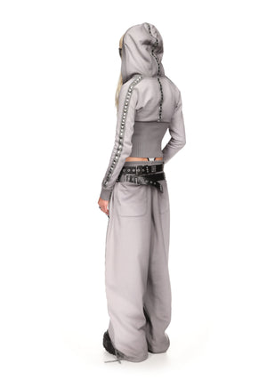 RUMOUR STUDDED OVERSIZED SWEATPANTS GRADIENT GREY