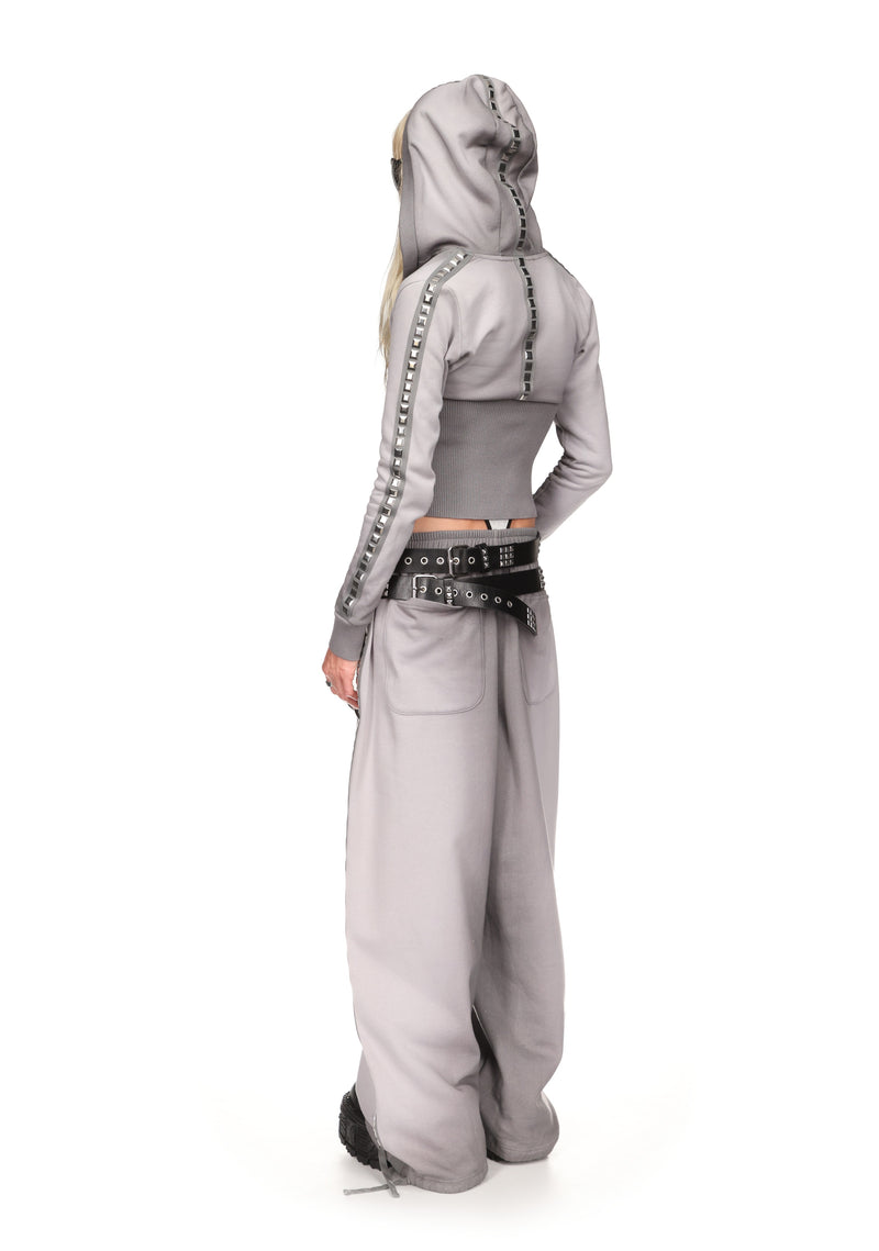 RUMOUR STUDDED OVERSIZED SWEATPANTS GRADIENT GREY