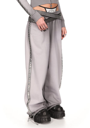RUMOUR STUDDED OVERSIZED SWEATPANTS GRADIENT GREY