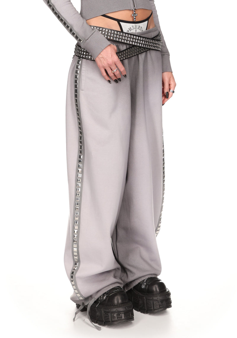 RUMOUR STUDDED OVERSIZED SWEATPANTS GRADIENT GREY