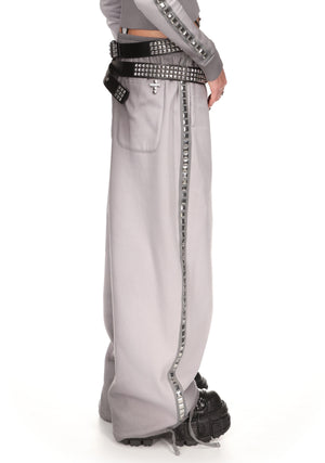 RUMOUR STUDDED OVERSIZED SWEATPANTS GRADIENT GREY