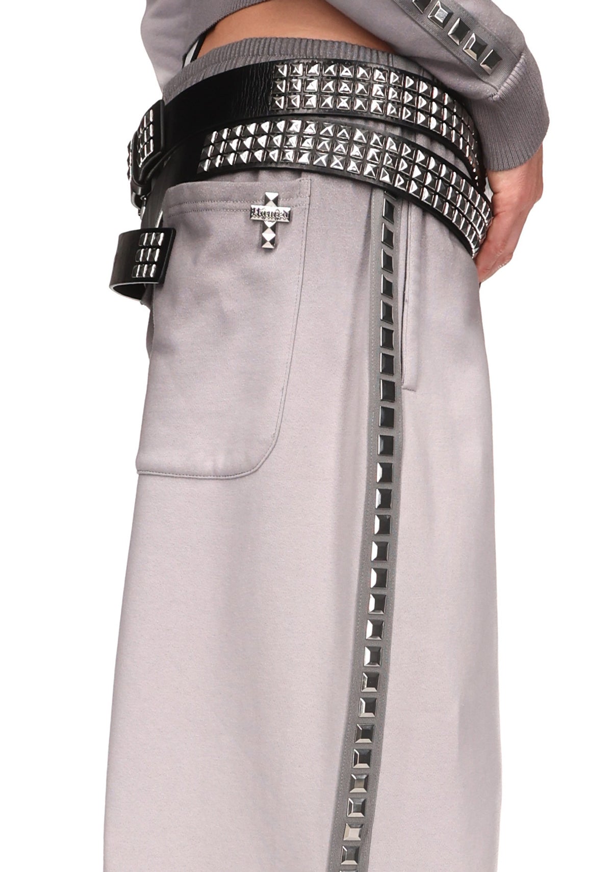 RUMOUR STUDDED OVERSIZED SWEATPANTS GRADIENT GREY