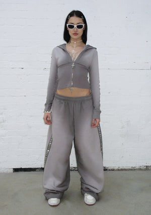 RUMOUR STUDDED OVERSIZED SWEATPANTS GRADIENT GREY