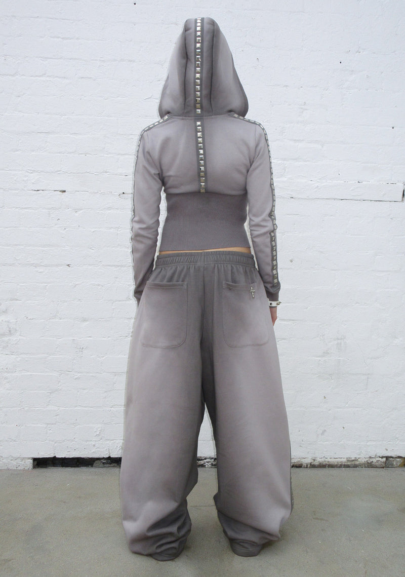 RUMOUR STUDDED OVERSIZED SWEATPANTS GRADIENT GREY