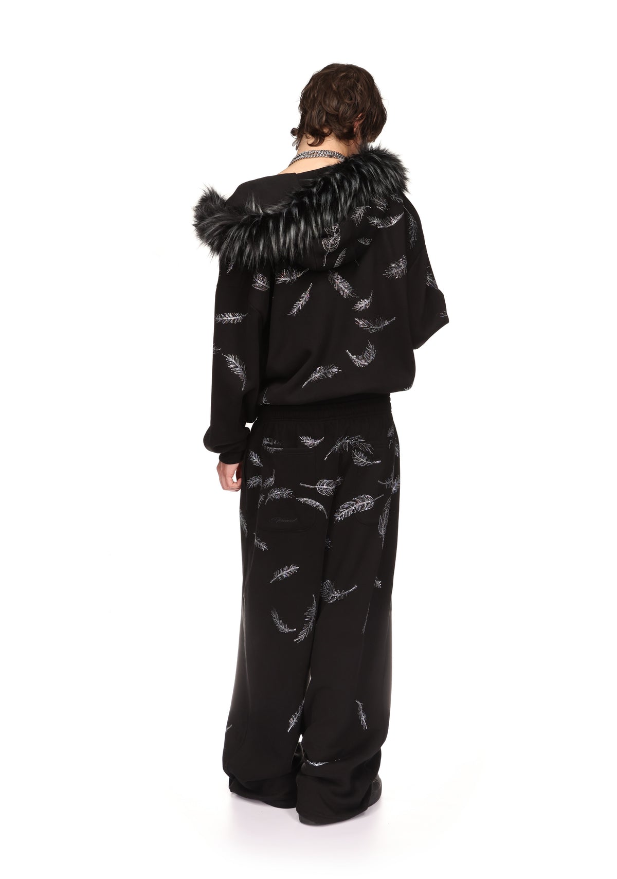 SAINT RHINESTONE OVERSIZED SWEATPANTS BLACK