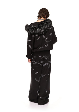 SAINT RHINESTONE OVERSIZED SWEATPANTS BLACK