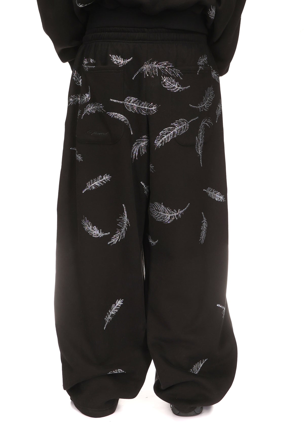 SAINT RHINESTONE OVERSIZED SWEATPANTS BLACK