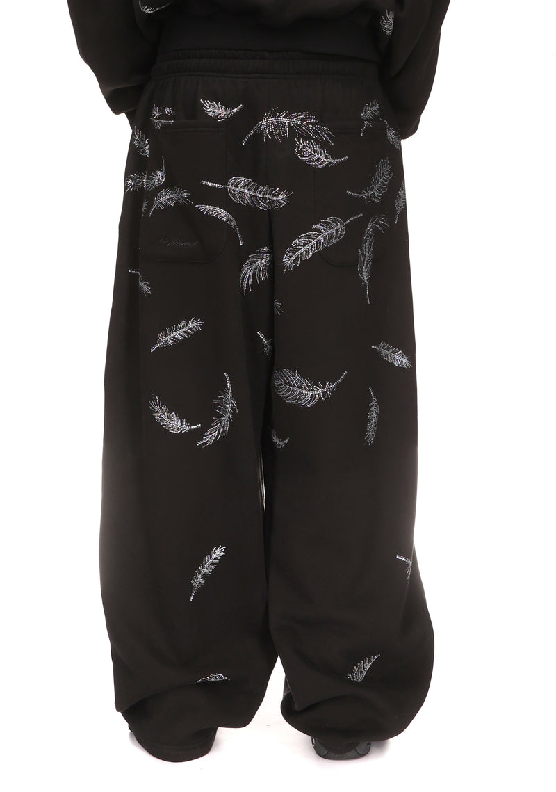 SAINT RHINESTONE OVERSIZED SWEATPANTS BLACK
