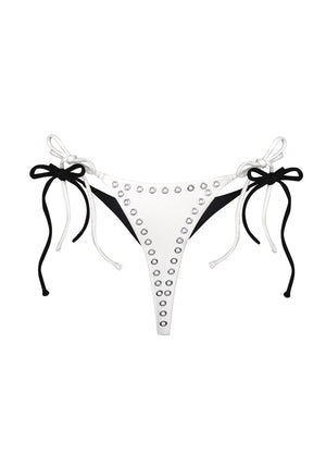 SECRETS DOUBLE LAYER THONG BIKINI BOTTOMS WHITE