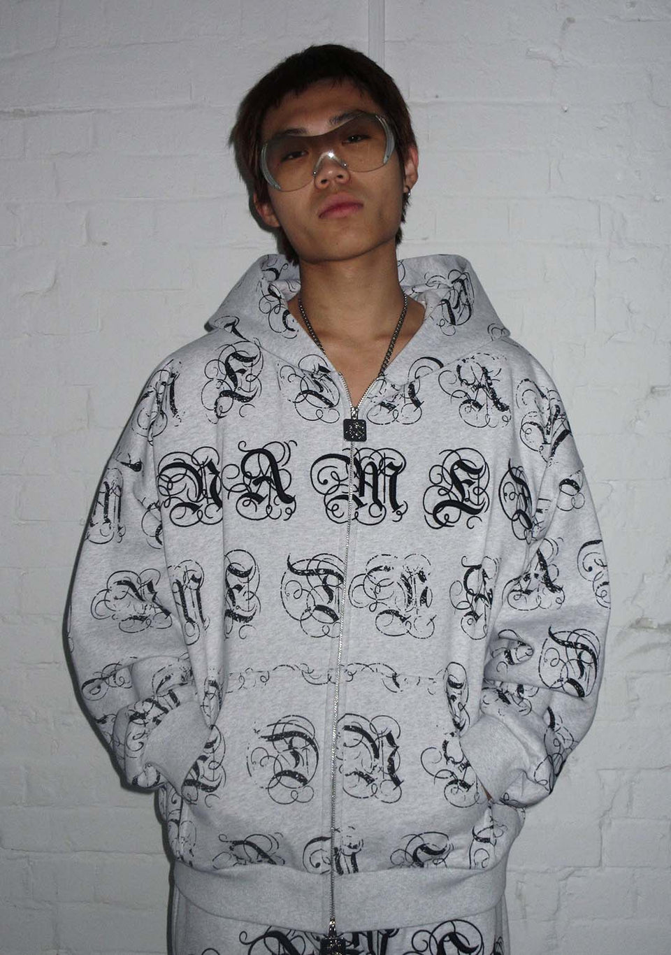 SIGNATURE ZIP HOODIE GREY MARL