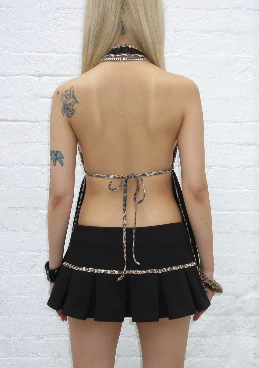 SPOILT BACKLESS HALTERNECK TOP BLACK