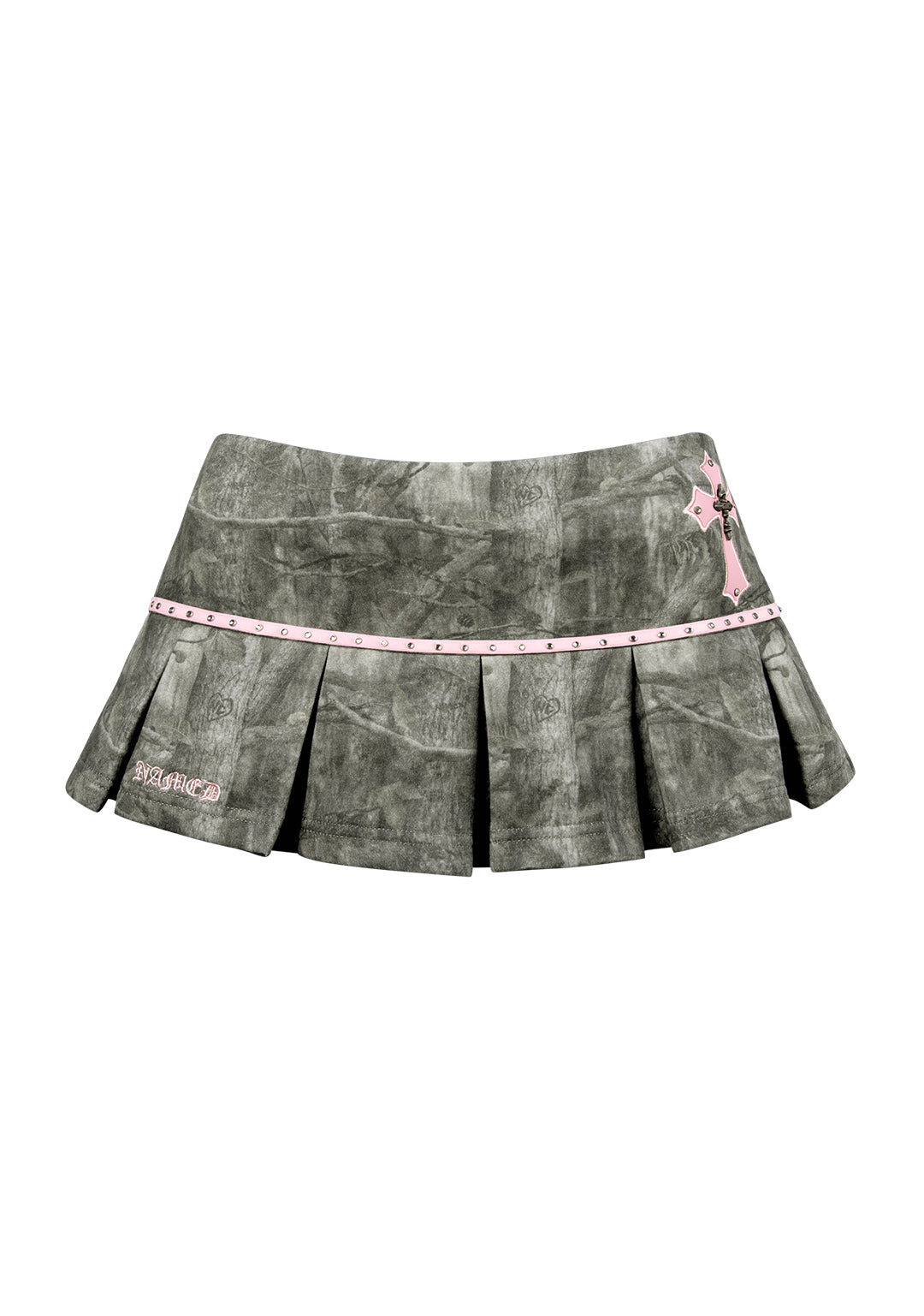 SPOILT PLEATED MICRO SKIRT TREE CAMO