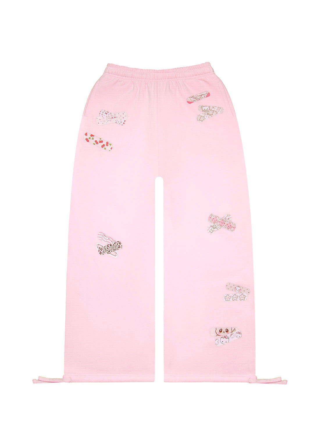 STITCH TEDDY OVERSIZED SWEATPANTS BABY PINK