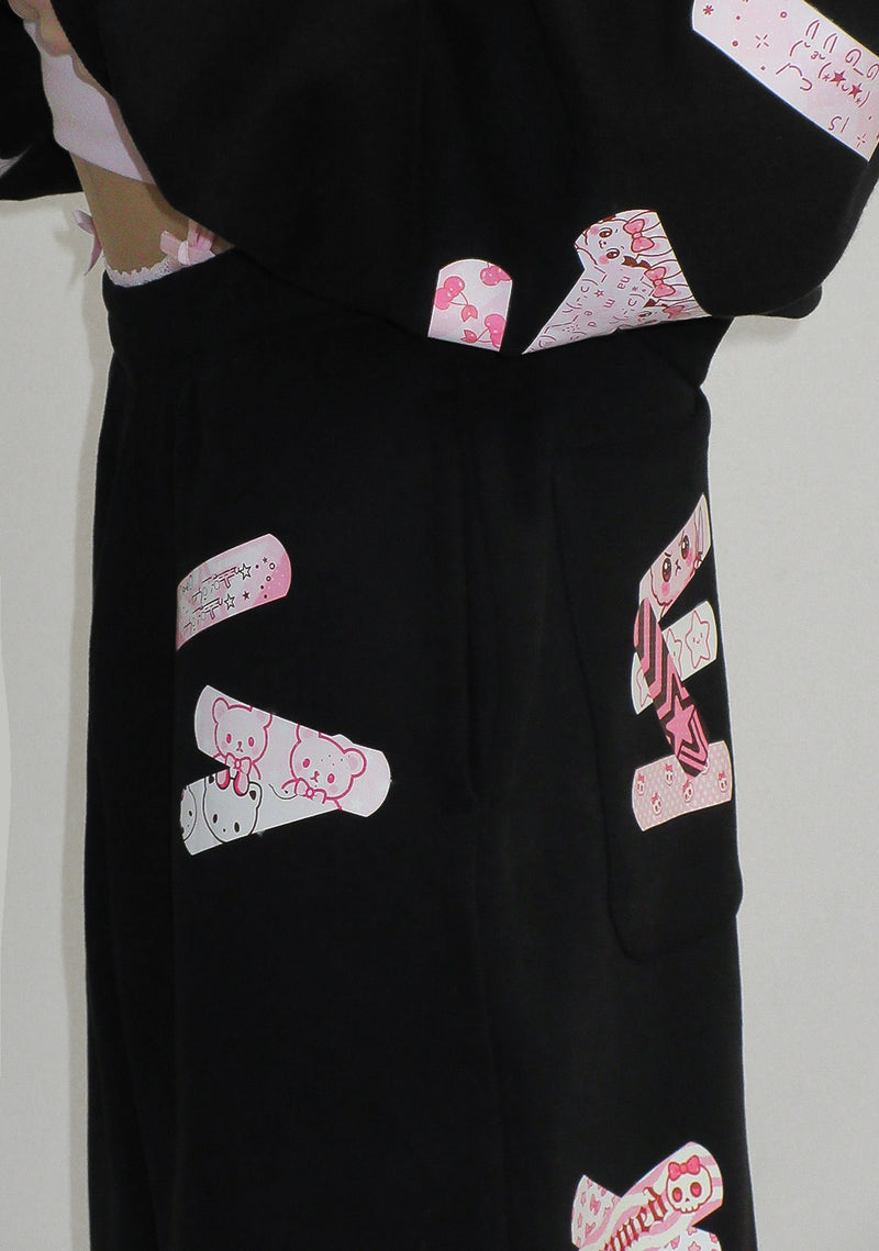 STITCH TEDDY OVERSIZED SWEATPANTS BLACK