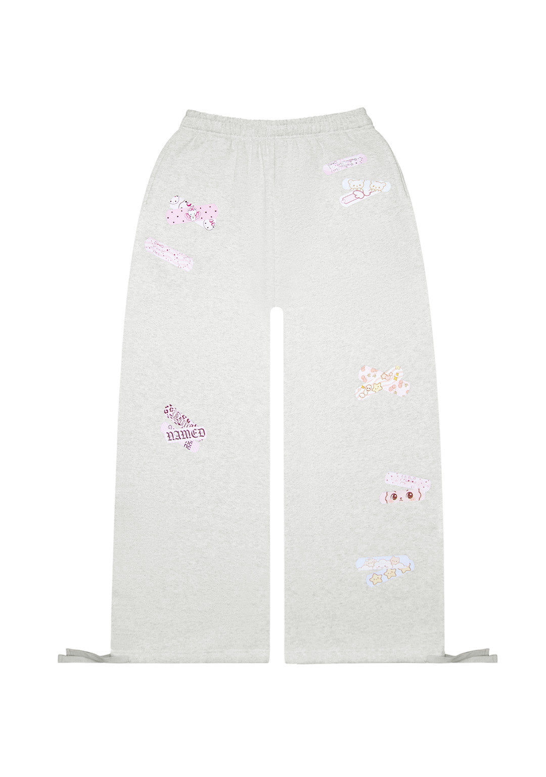 STITCH TEDDY OVERSIZED SWEATPANTS WHITE MARL