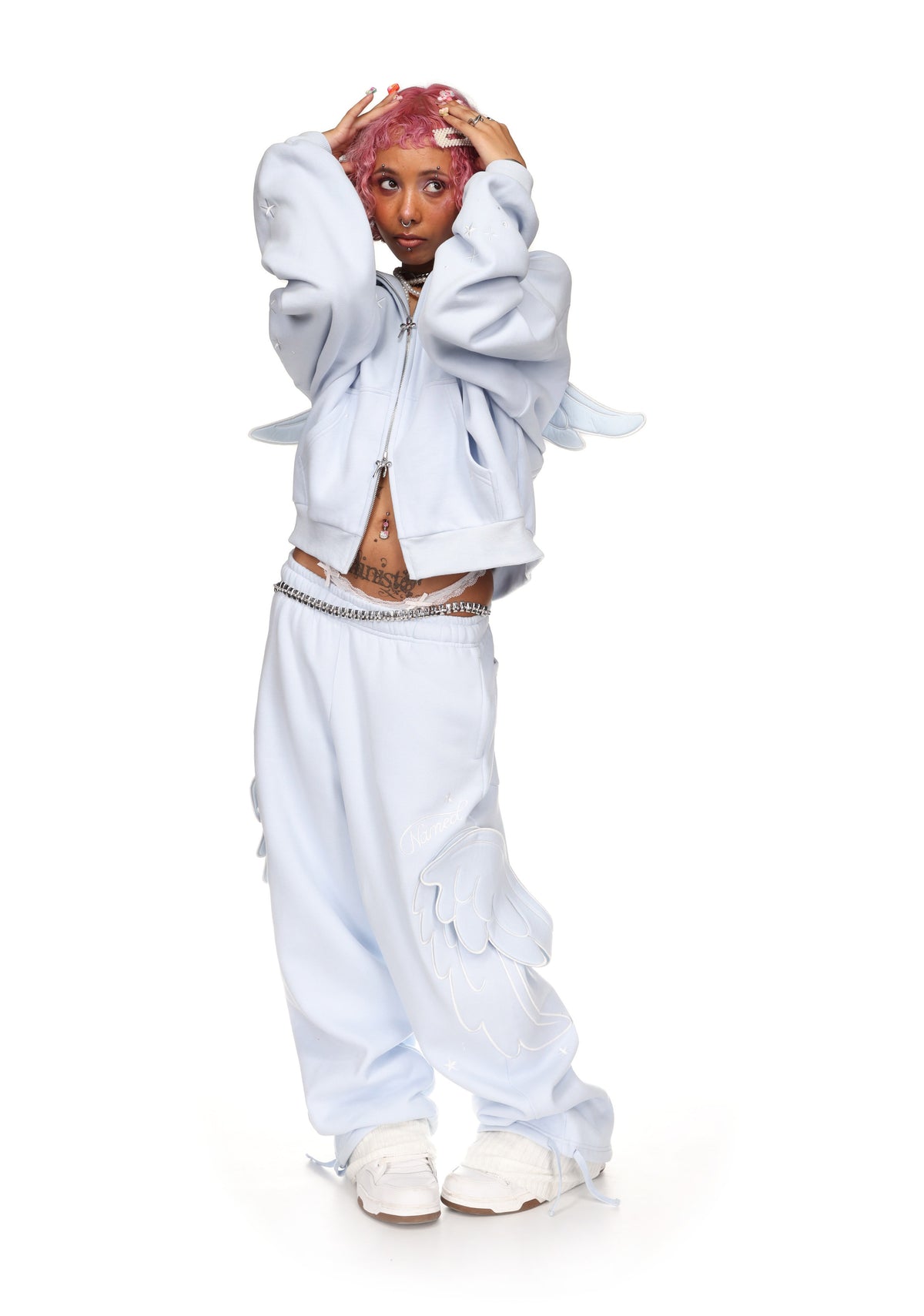STITCH WINGS OVERSIZED SWEATPANTS BABY BLUE (DETACHABLE WINGS)