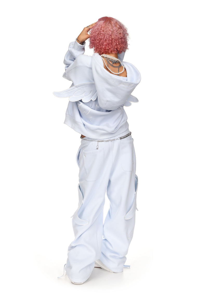 STITCH WINGS OVERSIZED SWEATPANTS BABY BLUE (DETACHABLE WINGS)