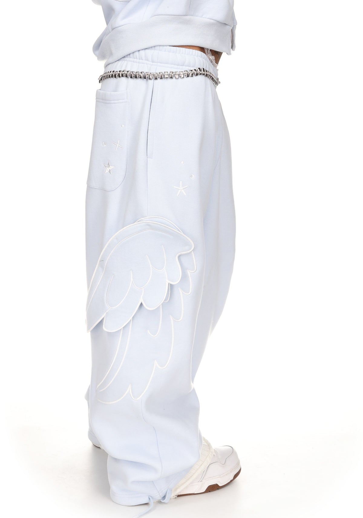 STITCH WINGS OVERSIZED SWEATPANTS BABY BLUE (DETACHABLE WINGS)