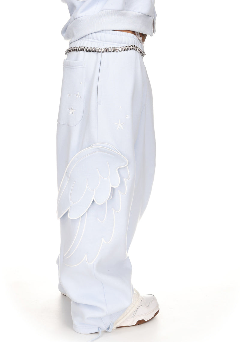 STITCH WINGS OVERSIZED SWEATPANTS BABY BLUE (DETACHABLE WINGS)