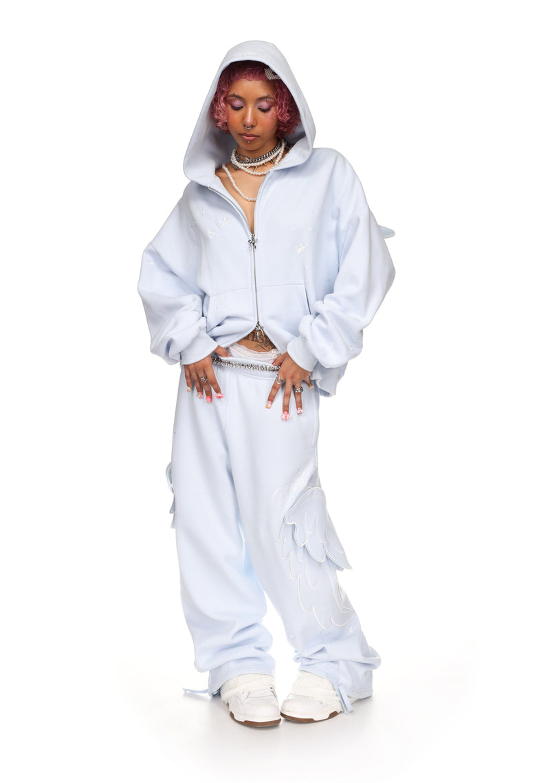 STITCH WINGS ZIP HOODIE BABY BLUE (DETACHABLE WINGS)