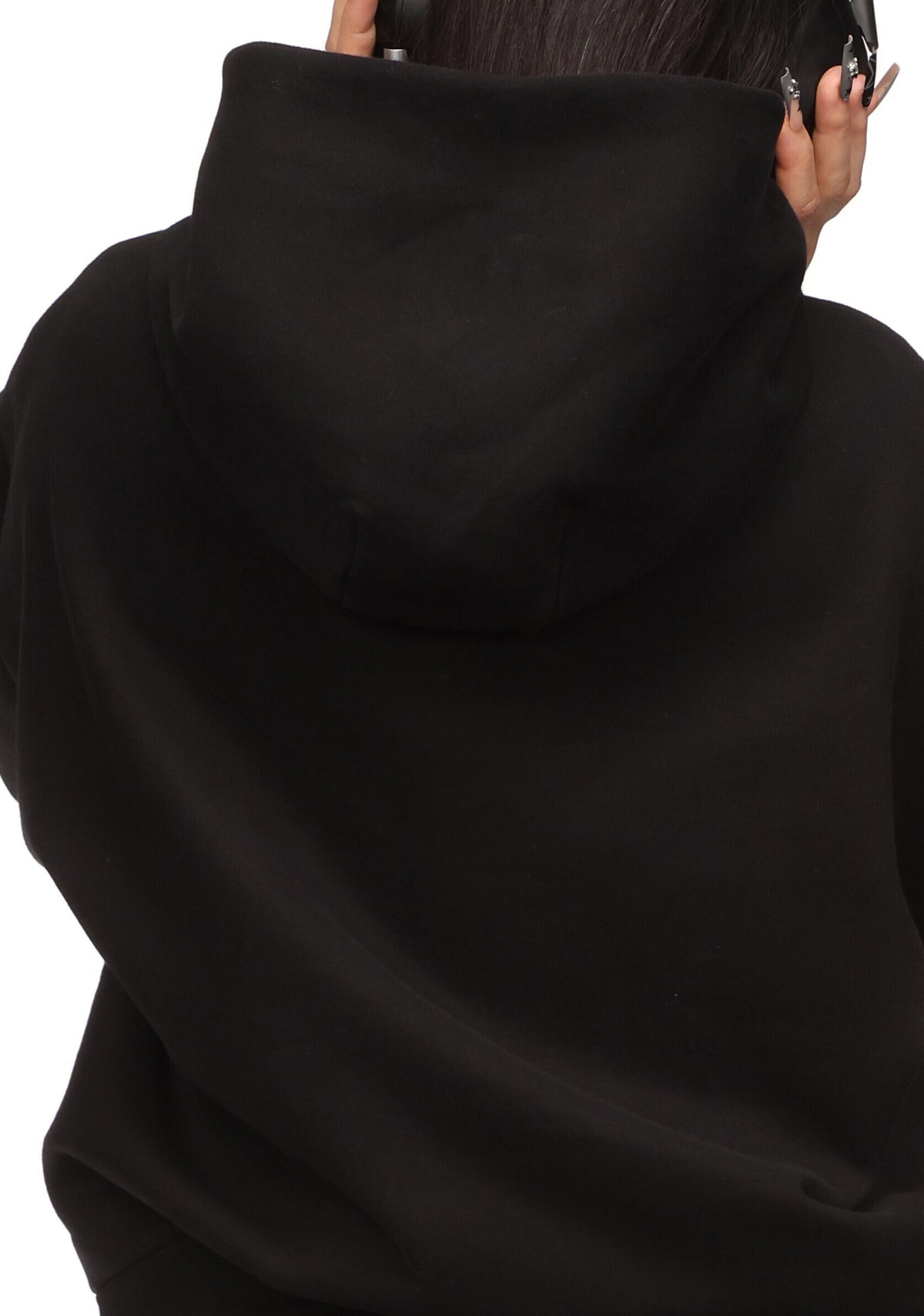 TEASE RHINESTONE KISS PULLOVER HOODIE BLACK